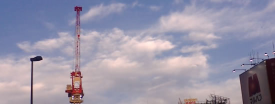 15日の新宿の夕陽