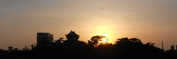 小倉城の夕陽