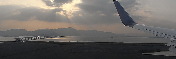北九州飛行場の夕陽